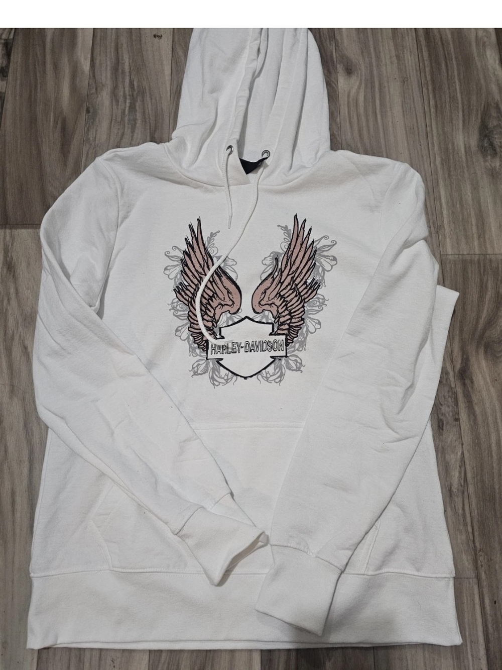 Harley-Davidson Women's White Hoodie Harley Davidson women's sweatshirt, size M